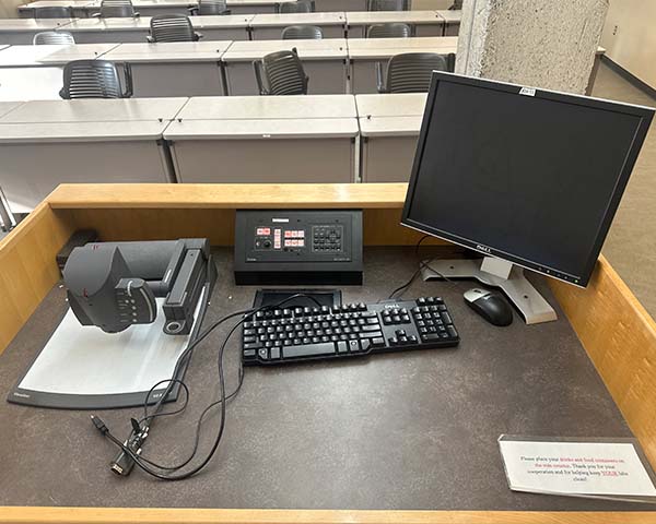 Teaching station in Baker Laboratory room 34