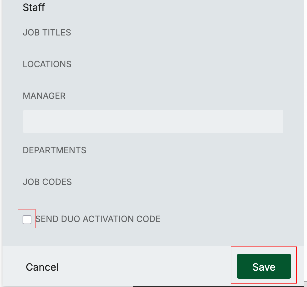 checkbox and save button