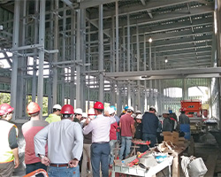 Paper engineering students in the field