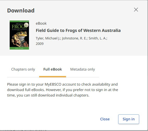 screenshot of ebook download screen