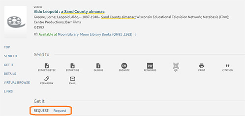 screenshot showing library requests
