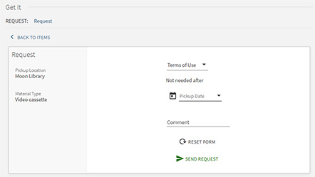 screenshot of how to request materials from the library