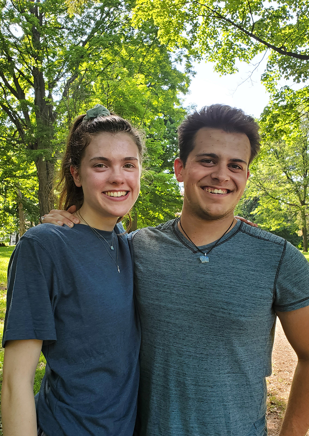 Megan Cammett and Joe Perez (ESF's Head Orientation Leaders Fall 2022)