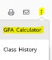 Screen shot of Degree works highlighting GPA calculator