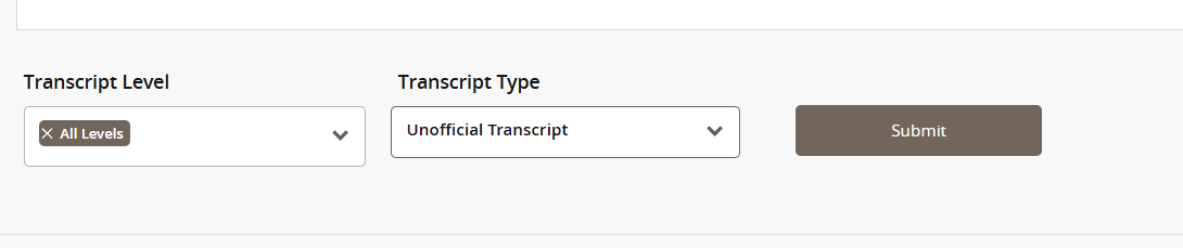 Screenshot depicting the described level options in Banner to select.