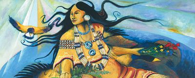 Painting of a native american.